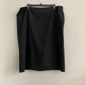Alfani Women's‎ Black Pinstriped Lined Skirt Size 16W Business Career